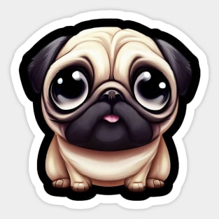 Vibrant Pug Illustration Sticker